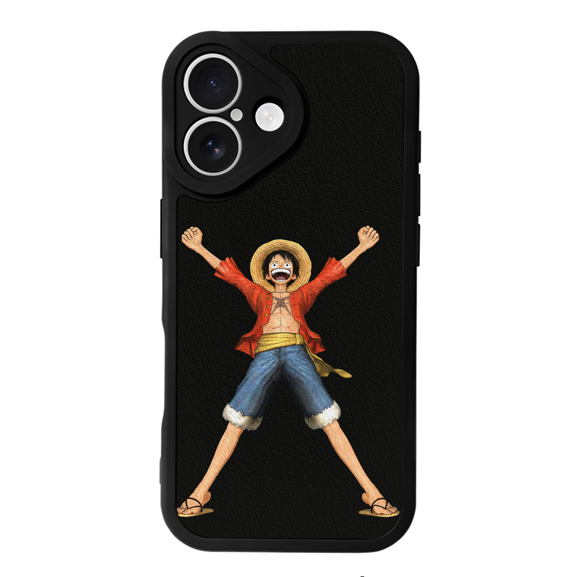 （画像用） ワンピース モンキー・D・ルフィ ONE PIECE Monkey D. Luffy 【iPhone 16シリーズ対応】シリコンスマホケース（レザー調） 材質：シリコン